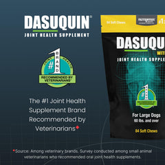 Nutramax Dasuquin soft chews closeup shows glucosamine and ASU for joint health