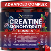 Nutraonda pre-workout gummies bottle front highlighting berry flavor for quick energy.