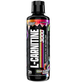 Nutrex Research Liquid L Carnitine 3000 bottle shows Sour Gummy Worms flavor for tasty energy support.