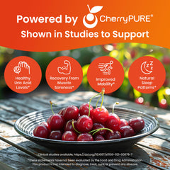 Nutriana Montmorency cherries powder close-up highlighting natural fruit content.