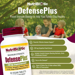NutriBiotic DefensePlus capsules closeup showcasing mushroom extracts for robust immune support.