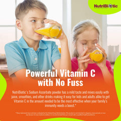 NutriBiotic smoothie image highlights easy blending into drinks for busy mornings.