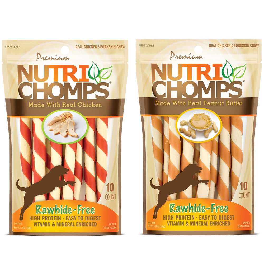 NutriChomps 5 inch Twists in bag for longer chewing sessions and dental support