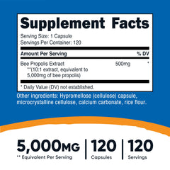 Nutricost Bee Propolis Extract label close-up highlighting potency