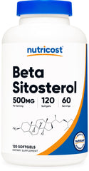 Nutricost Beta Sitosterol softgel bottle showcasing 500 mg per serving for daily wellness.