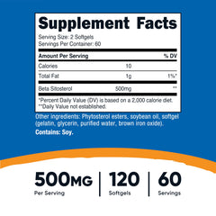 Close-up of Nutricost Beta Sitosterol softgels designed for easy daily use.