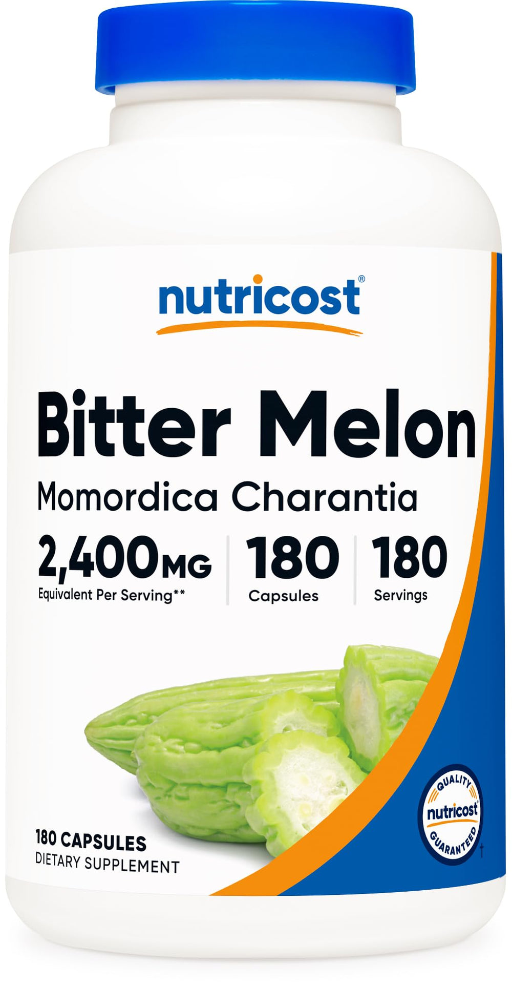Nutricost Bitter Melon Extract bottle close-up for daily plant-based support.