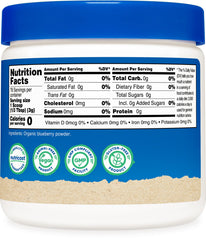 Nutricost Organic Blueberry Powder added to a smoothie for vibrant color