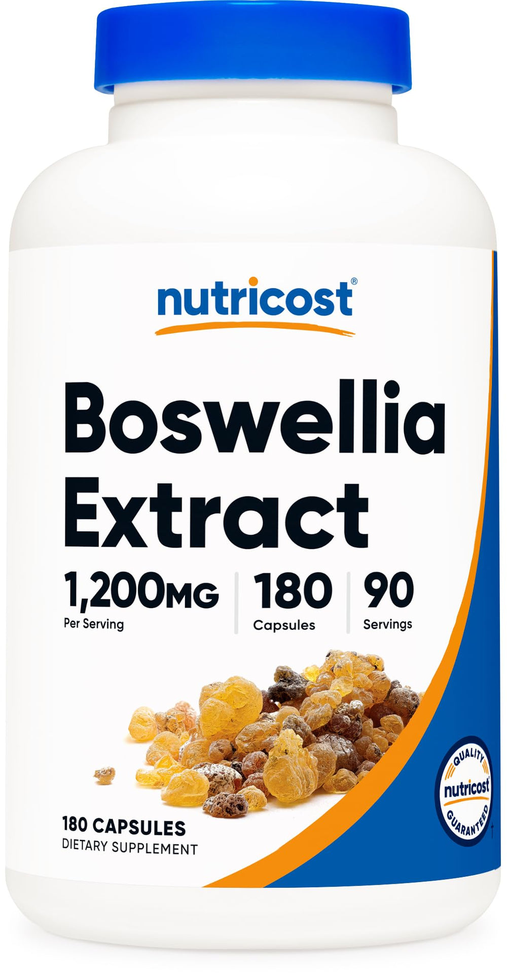 Nutricost Boswellia Extract bottle shows a 90-serving supply for daily use.