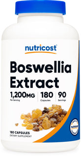 Nutricost Boswellia Extract bottle shows a 90-serving supply for daily use.