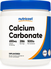 Nutricost calcium carbonate bottle for daily calcium intake