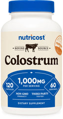 Nutricost Colostrum 1000mg bottle front showing 60 servings