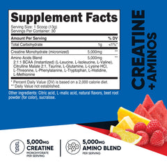 Nutricost Creatine + Aminos scoop with Fruit Punch, easy portioning for workouts