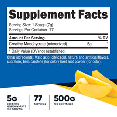 Nutricost Creatine powder scoop shows easy mixing for daily workouts.