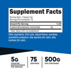 Nutricost Creatine Monohydrate Coastal Explosion scoop showing 5 g serving
