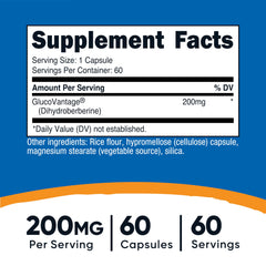 Nutricost Dihydroberberine capsules closeup showing easy-to-swallow design.