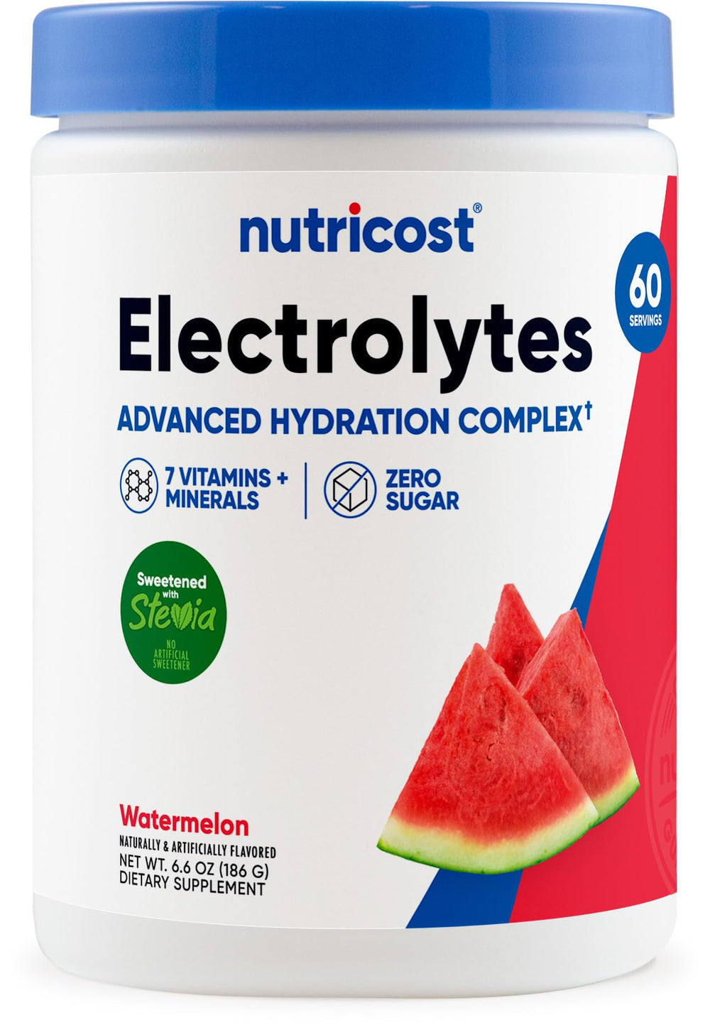 Nutricost Electrolytes Watermelon bottle ready for on-the-go hydration after workouts