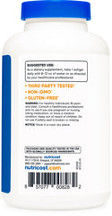 Nutricost Evening Primrose Oil ingredients panel highlights soy-free and dairy-free formulation