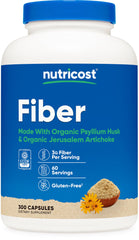 Nutricost Fiber Capsules bottle showing 60 servings for convenient daily fiber support.