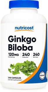 Nutricost Ginkgo Biloba bottle for easy daily supplementation.