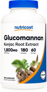 Nutricost Glucomannan bottle front view showing the product name and capsules