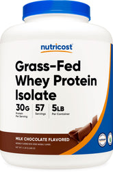 Nutricost Grass-Fed Whey Isolate Chocolate bottle showing premium packaging and protein quality