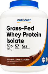 Nutricost Grass-Fed Whey Isolate Chocolate bottle showing premium packaging and protein quality