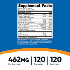 Nutricost High Potency Vitamin B Complex capsules closeup showing veggie capsules.