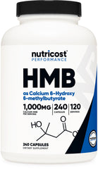 Nutricost HMB bottle front for daily training supplementation.