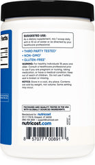 Nutricost HMB powder bottle front view emphasizes compact usability.