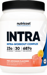 Nutricost Intra-Workout Pink Lemonade bottle for hydration and flavor
