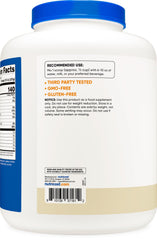 Nutricost Isolate Whey Vanilla 5lbs facility logos convey quality and compliance standards.