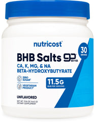 Nutricost Keto BHB exogenous salts bottle for keto support on the go