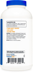 Nutricost L-Arginine 500mg serving size shows 1 capsule for easy dosing