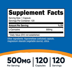 Nutricost L-Carnosine capsules ready for daily use