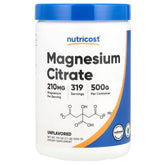 Nutricost Magnesium Citrate Powder 500g bottle shown for convenient daily dosing.