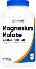 Nutricost Magnesium Malate bottle showing dosage and high mg per serving.