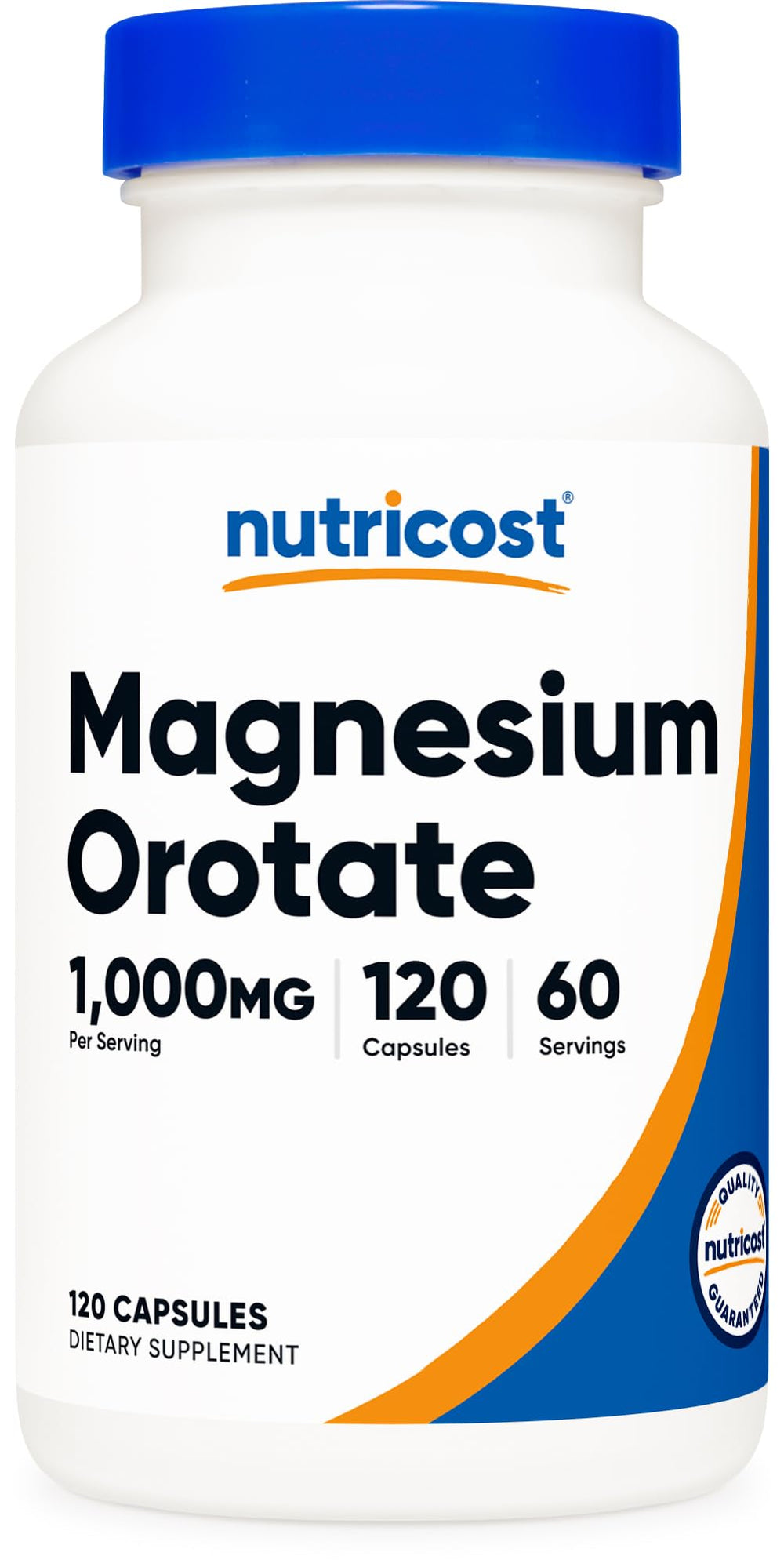 Nutricost magnesium orotate capsules bottle front for daily supplementation