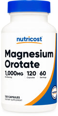 Nutricost magnesium orotate capsules bottle front for daily supplementation