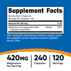 Nutricost Magnesium+ veggie capsules close-up highlighting easy daily use.
