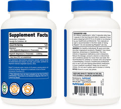 Nutricost Magtein serving triple capsules demonstrates the 3-capsule serving size.