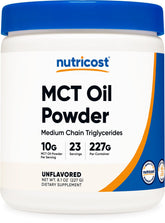 Nutricost MCT Oil Powder packaging shows non GMO formula for keto diets