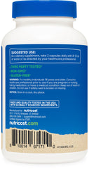 Nutricost Moringa capsules vegetarian label highlights plant-based choice.