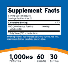 Nutricost NAD+ capsules close-up for easy daily dosing