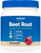 Nutricost organic beet root powder jar for smoothies and baking