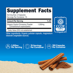 Nutricost Organic Cinnamon Ceylon capsules in bottle—high potency for everyday use.