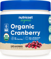 Nutricost Organic Cranberry Powder bottle for daily use and flavor addition
