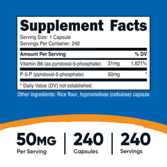 Closeup of Nutricost P5P capsules highlighting vegetarian B6 support