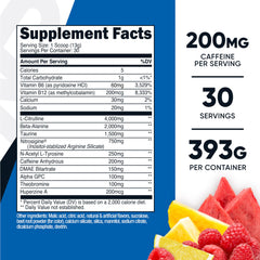 Nutricost Pre-Workout peach mango powder with tropical flavor and endurance support