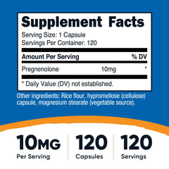 Nutricost Pregnenolone capsules close-up, veggie shells designed for easy swallowing
